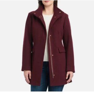 Vince Camuto Women's Full Zip Jacket Coat, Dark Red L